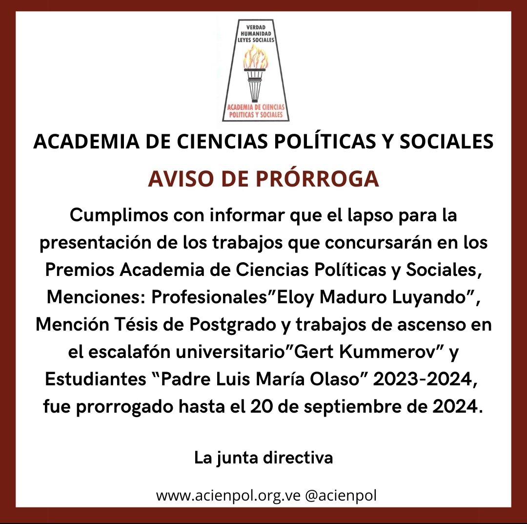 Prórroga hasta el 20 de septiembre de 2024