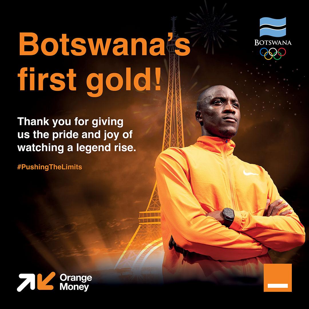 O tla gae
O tla lapeng 
E tla lapeng
E tla gae

Orange Botswana proudly congratulates Letsile Tebogo on his outstanding victory in the 200m! 🇧🇼✨ Your hard work and dedication continue to inspire us all. Keep pushing the limits! #PushingTheLimits #LetsileTebogo