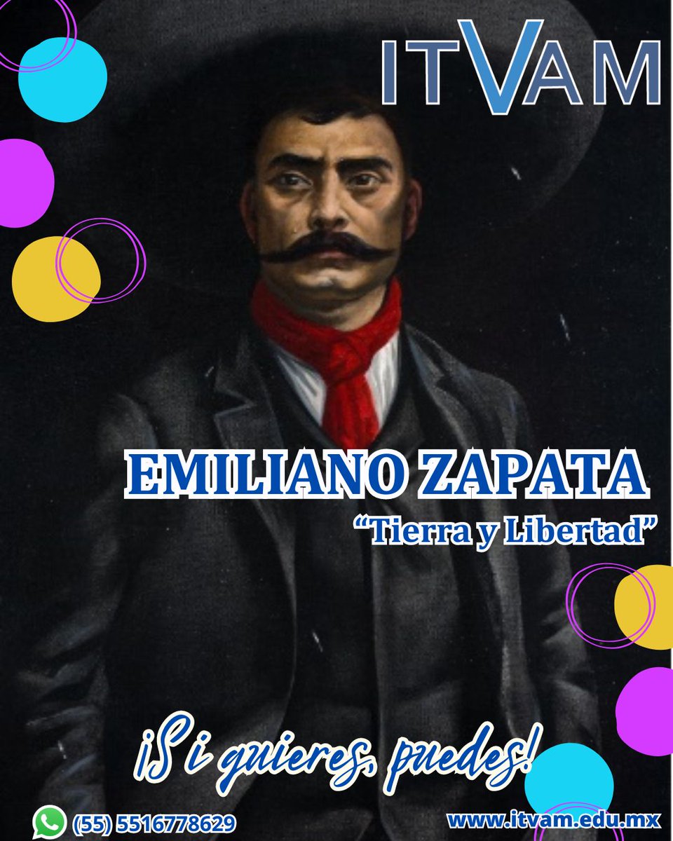 ITVAM_MX's tweet photo. ¿Sabias que? 
En un dia como hoy pero en el año 1879 nace el general Emiliano Zapata.
#emilianozapata #siquierespuedes https://t.co/aQVCEfMFOv