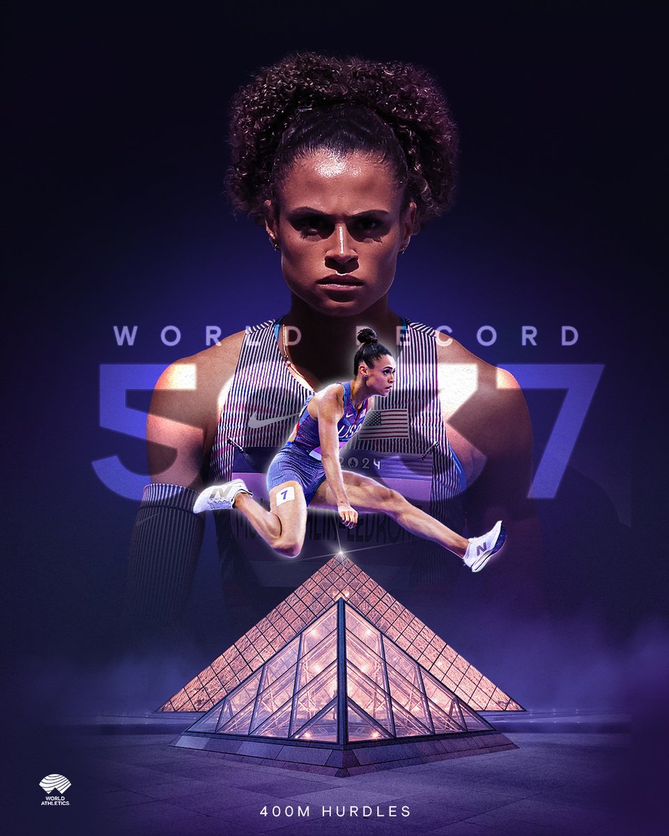 World Athletics (@worldathletics) on Twitter photo WORLD RECORD ‼️
It's <a href="/GoSydGo/">Sydney McLaughlin-Levrone</a>'s world and we're all living in it.
50.37 400m hurdles world record, double Olympic champion 🤯
#Paris2024 #OlympicGames WORLD RECORD ‼️
It's <a href="/GoSydGo/">Sydney McLaughlin-Levrone</a>'s world and we're all living in it.
50.37 400m hurdles world record, double Olympic champion 🤯
#Paris2024 #OlympicGames
