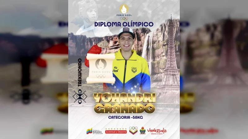 #Deportes🏅 ¡Diploma Olímpico! Yohandri Granado entre los 10 mejores del mundo en los JJOO París 2024

Más información ⬇️
👁 tinyurl.com/47yb53at

#Guárico
#PuebloSonrienteYEnPaz 🇻🇪
#GuáricoProduce