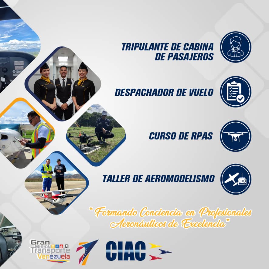 Inicia tu formación como profesional aeronáutico, el @inacvzla a través del @ciacvzla te invita a capacitarte en los cursos dictados por esta casa de estudios.

Para más información comunícate al siguiente WhatsApp 0416-6302569