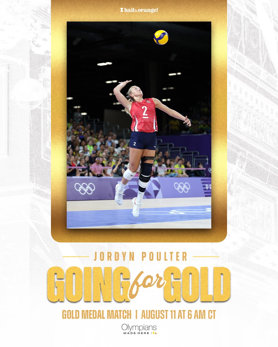 Eyes on the prize 🥇

Jordyn Poulter and <a href="/usavolleyball/">USA Volleyball</a> are taking on Italy in the gold medal match on August 11 at 6 AM CT!

#Illini | #HTTO | #OlympiansMadeHere