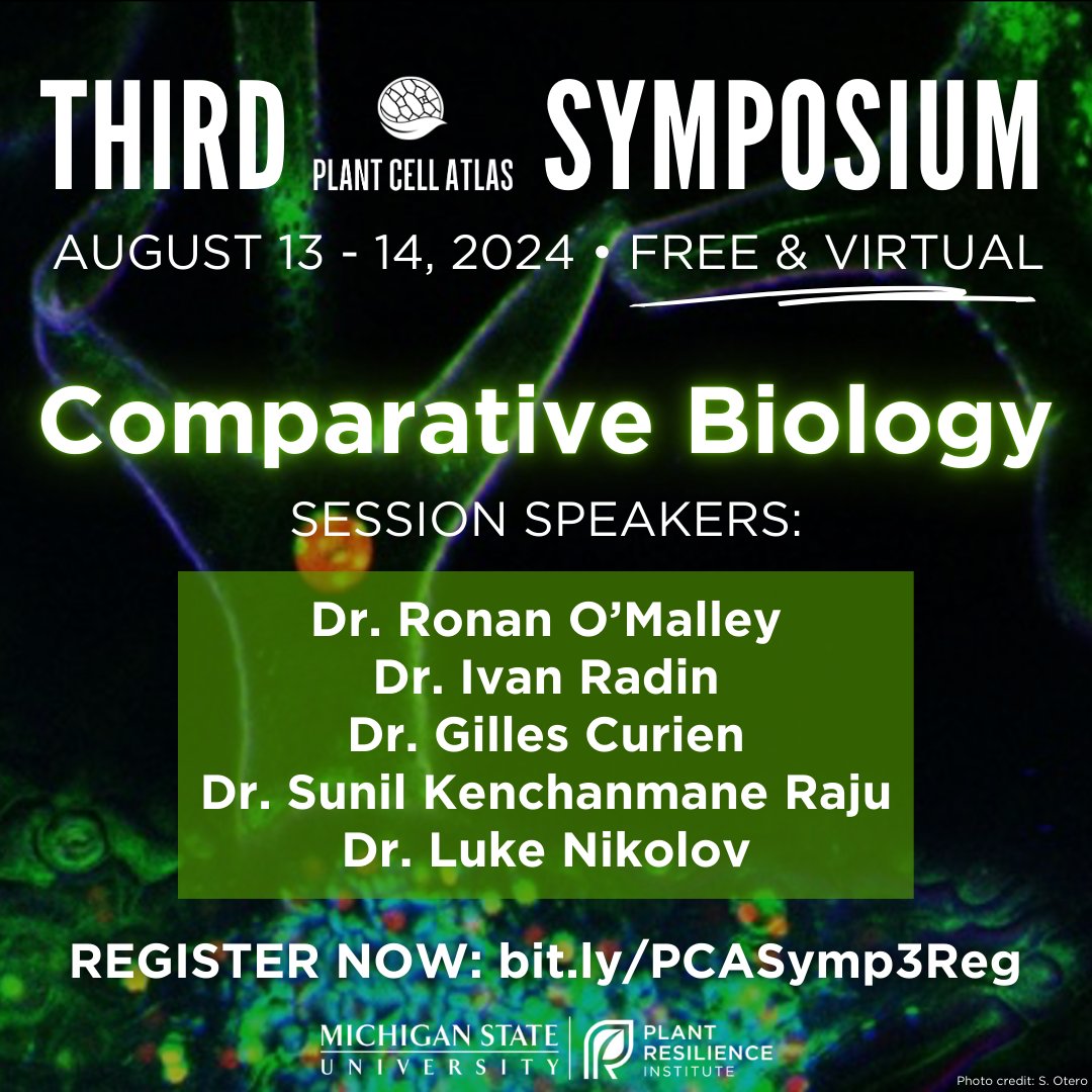 The Third Plant Cell Atlas Symposium is NEXT WEEK! If you're interested in learning about exciting scientific and technological breakthroughs in #plantscience approaches like comparative biology, register now for this FREE, VIRTUAL event: bit.ly/PCASymp3Reg
