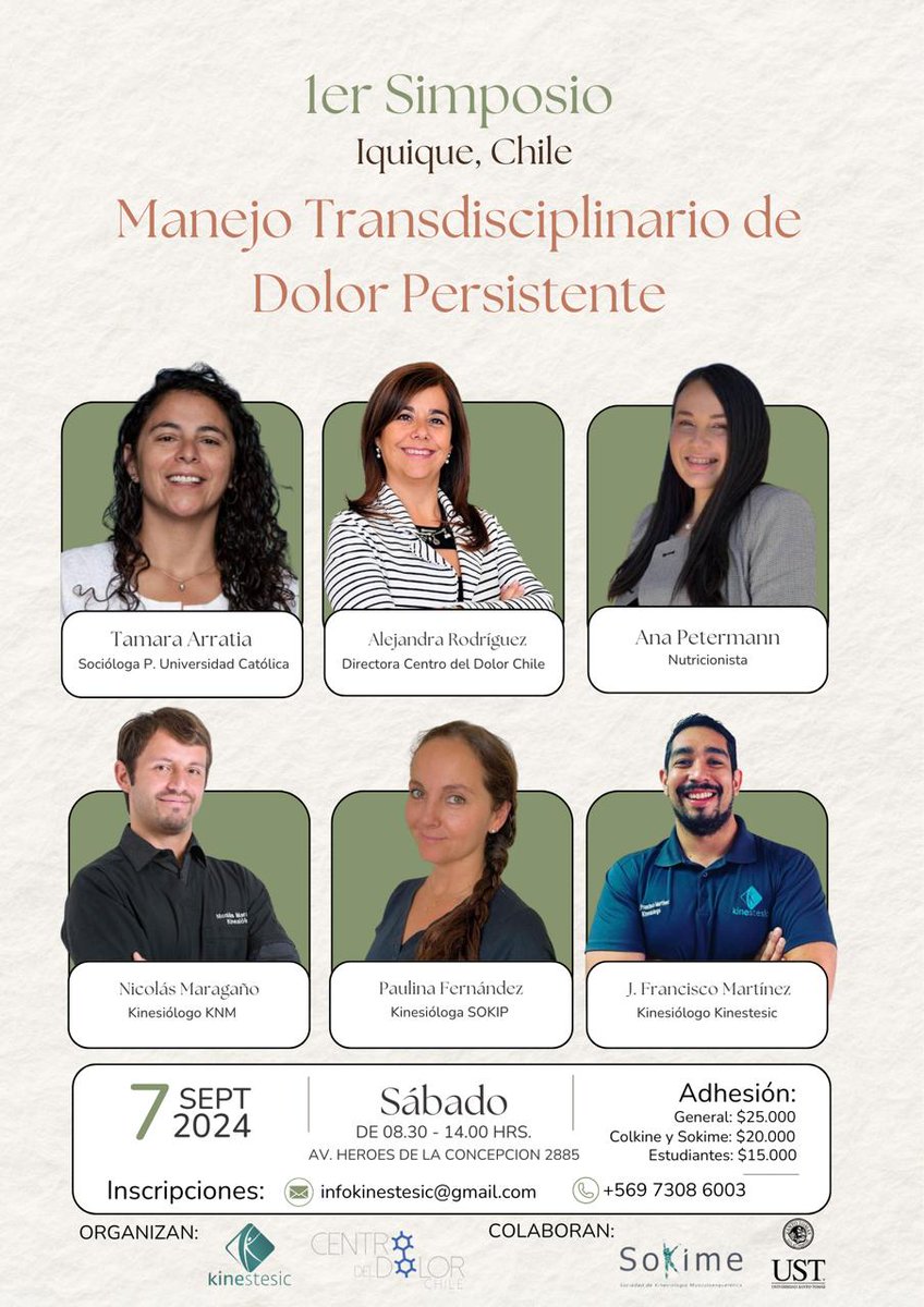 KineUST_Iqq's tweet photo. #SIMPOSIO #DOLOR #PERSISTENTE #KINESIOLOGÍA #UST #Iquique https://t.co/FSGTPp5RTd