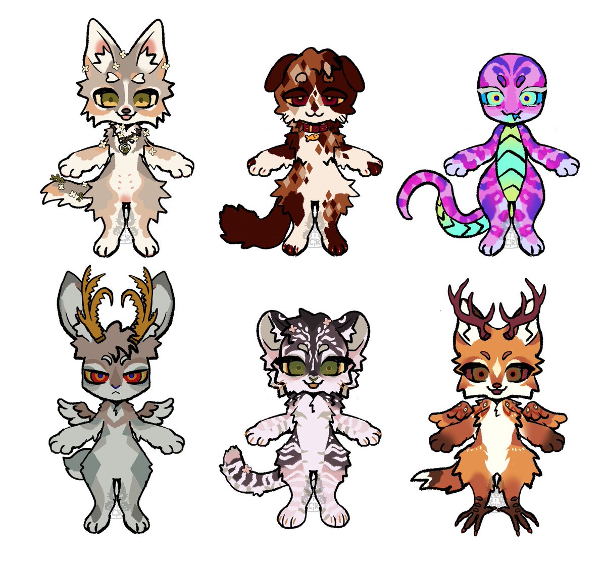 Here they are!!
They are $20 and 1 and 2 are sold!
toyhou.se/cryptidroad/ch…

Reminder that I do take customs! If your interested 😊