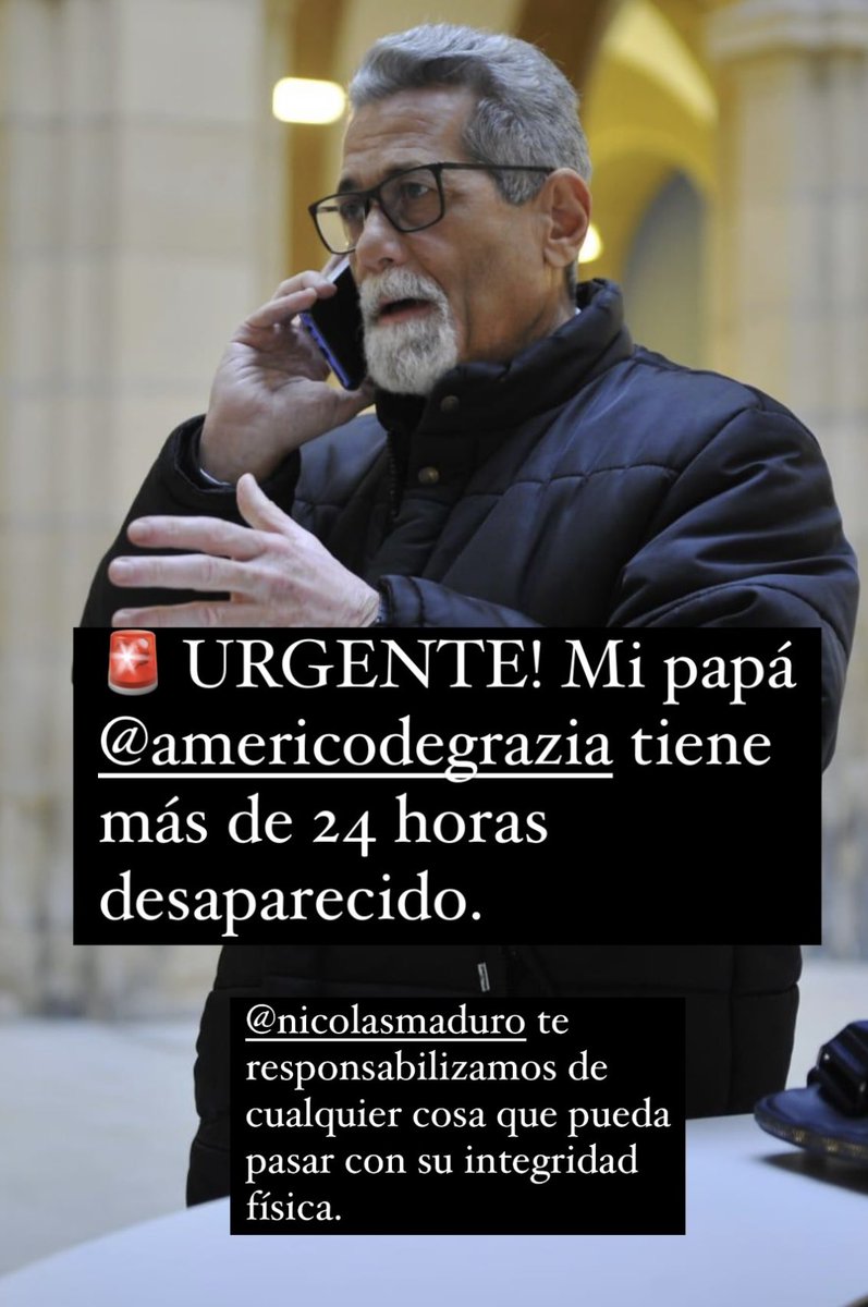 Familiares del dirigente político <a href="/AmericoDeGrazia/">Americo De Grazia</a> afirman desconocer de su paradero desde hace más de 24 horas