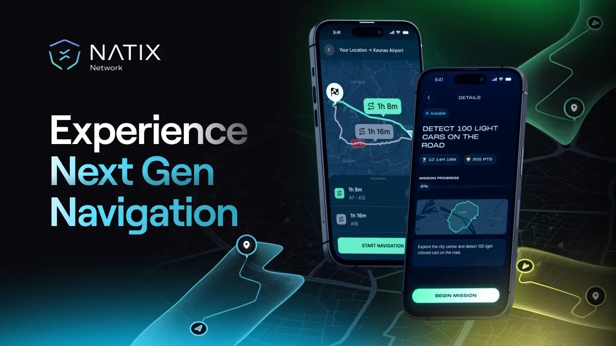 NATIXNetwork's tweet photo. The #NATIX Drive& app provides users with a familiar navigation experience, allowing them to effortlessly search for addresses and businesses worldwide.  📍🗺️

Our system offers multiple route options and accurate estimated arrival times to help you reach your destination efficiently. We're continually enhancing our navigation capabilities, with plans to introduce even more route choices and improved time estimations in the future. 🧭