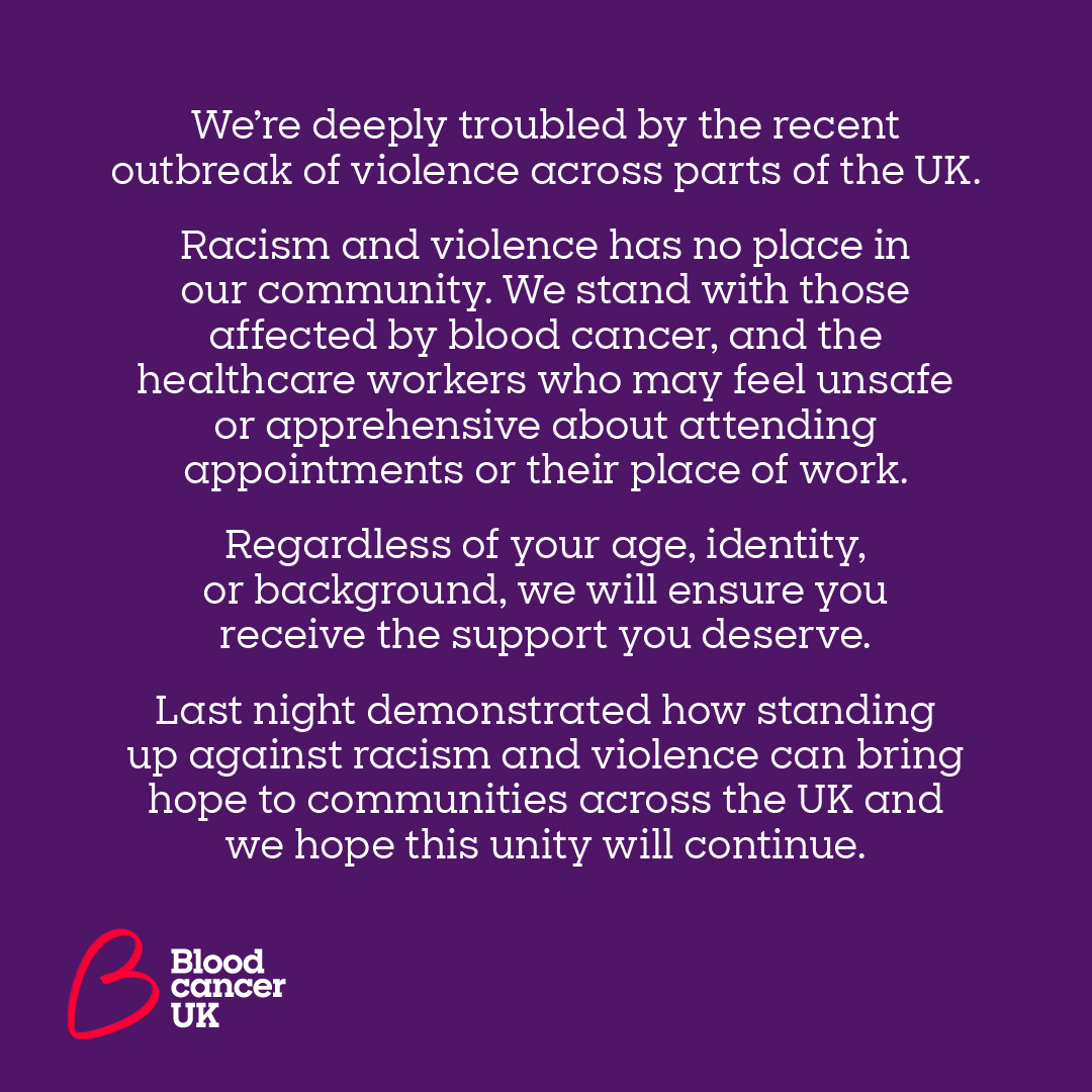 bloodcancer_uk's tweet photo. We stand with our blood cancer community. https://t.co/jI2yoS15BX
