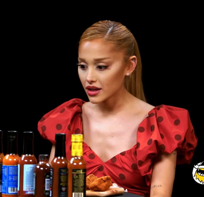 BuzzingPop's tweet image. Ariana Grande opens up on 'Hot Ones' about her conflicted feelings regarding music-related leaks: 

“I am constantly trying to get to the bottom of like how people get stuff […] It’s conflicting because that is very frustrating and feels very dehumanizing. And the other side is,…