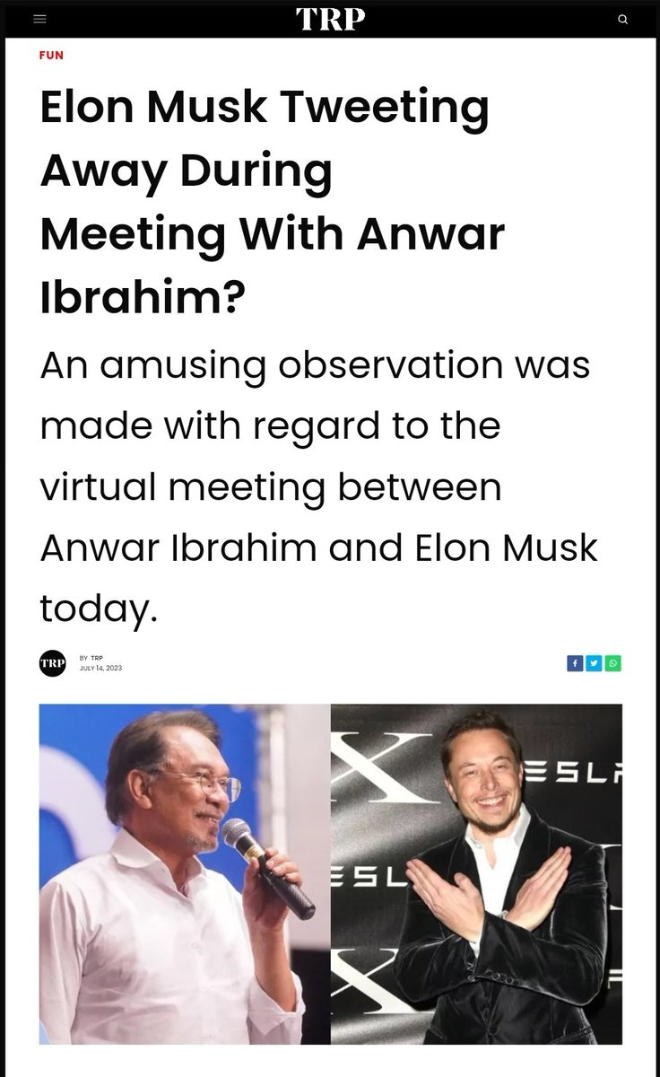 Solisidtor's tweet photo. Macam tu je Mas Elon game PM kita. Yalah, masa meeting dengan PM kita pun dia boleh main twitter. Nampak sgt dia tak respect pun PM kita. https://t.co/D0u2XxqYhg