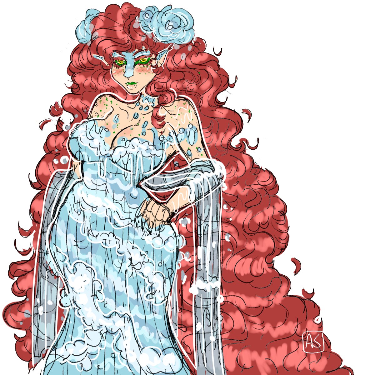 NatureGoddess66's tweet image. quick lil messy sketch of Alvina since I haven&apos;t drawn her in a hot minute 😭

#sketch #sketchyart #druid #water #digitalart #art