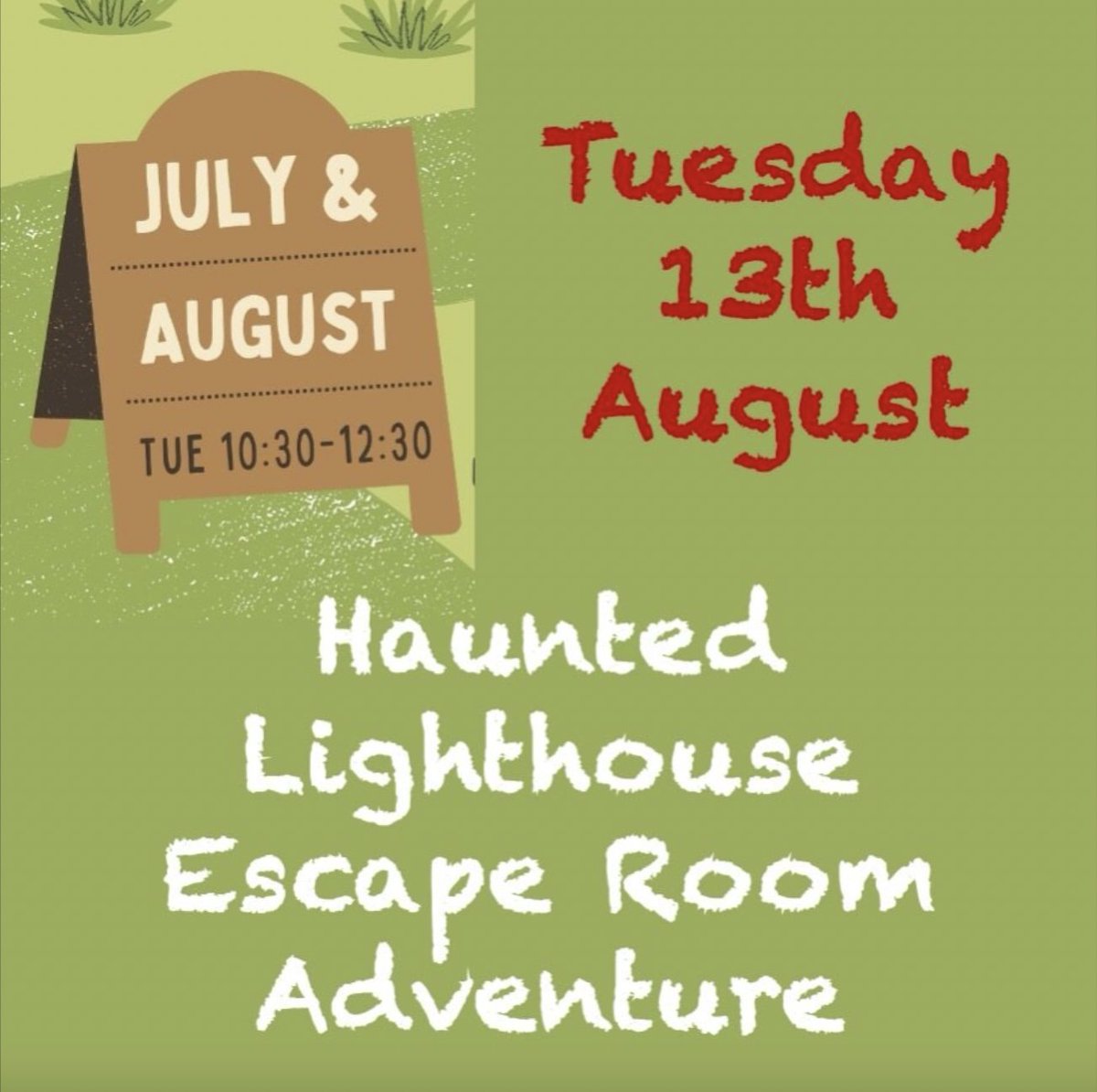 Join us on 13th August for our Haunted Lighthouse Escape Room Adventure! 

Embark on a thrilling escape room where you'll solve puzzles &amp; uncover secrets in this exciting experience designed for family fun &amp; teamwork! 🧩👻

Contact us to book a slot!