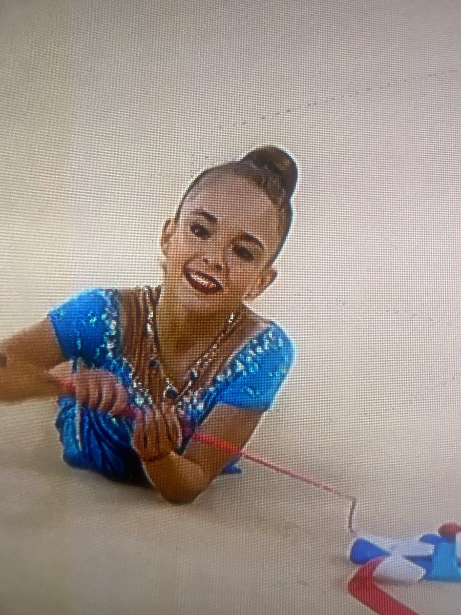 KimSlac92604278's tweet photo. This Bulgarian rhythmic gymnast is 18? 
Remember that film orphan? #Paris2024 https://t.co/6q6yRIA7Un