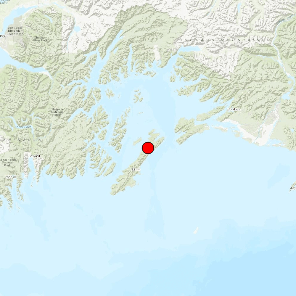 EQuakeBot's tweet image. M2.50 #earthquake (#sismo) 46 km ENE of #Chenega, #Alaska 4 minutes ago! More info: earthquake.usgs.gov/earthquakes/ev…