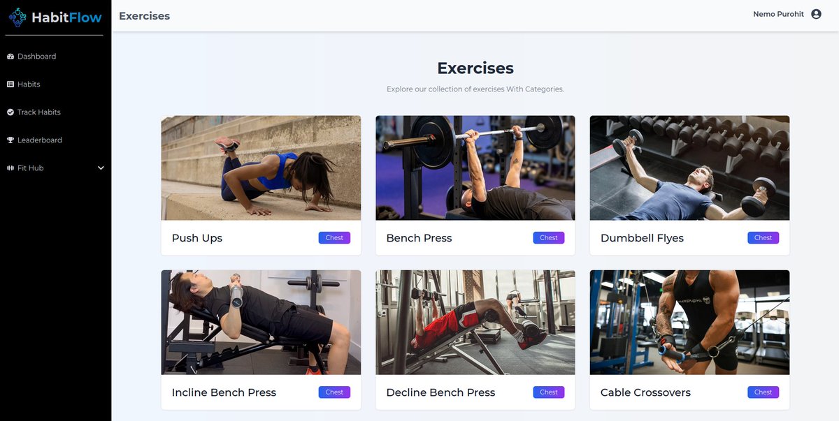 poojapurohit_'s tweet photo. Super excited to share that I've successfully completed the Dashboard, Leaderboard, Exercises and Diets(FitHub) modules for my project. Frontend and Backend done. Loving the journey and learning so much along the way. #WebDevelopment #react #laravel  #BCAProject #HabitFlow #API https://t.co/KsnGq9Ju7K