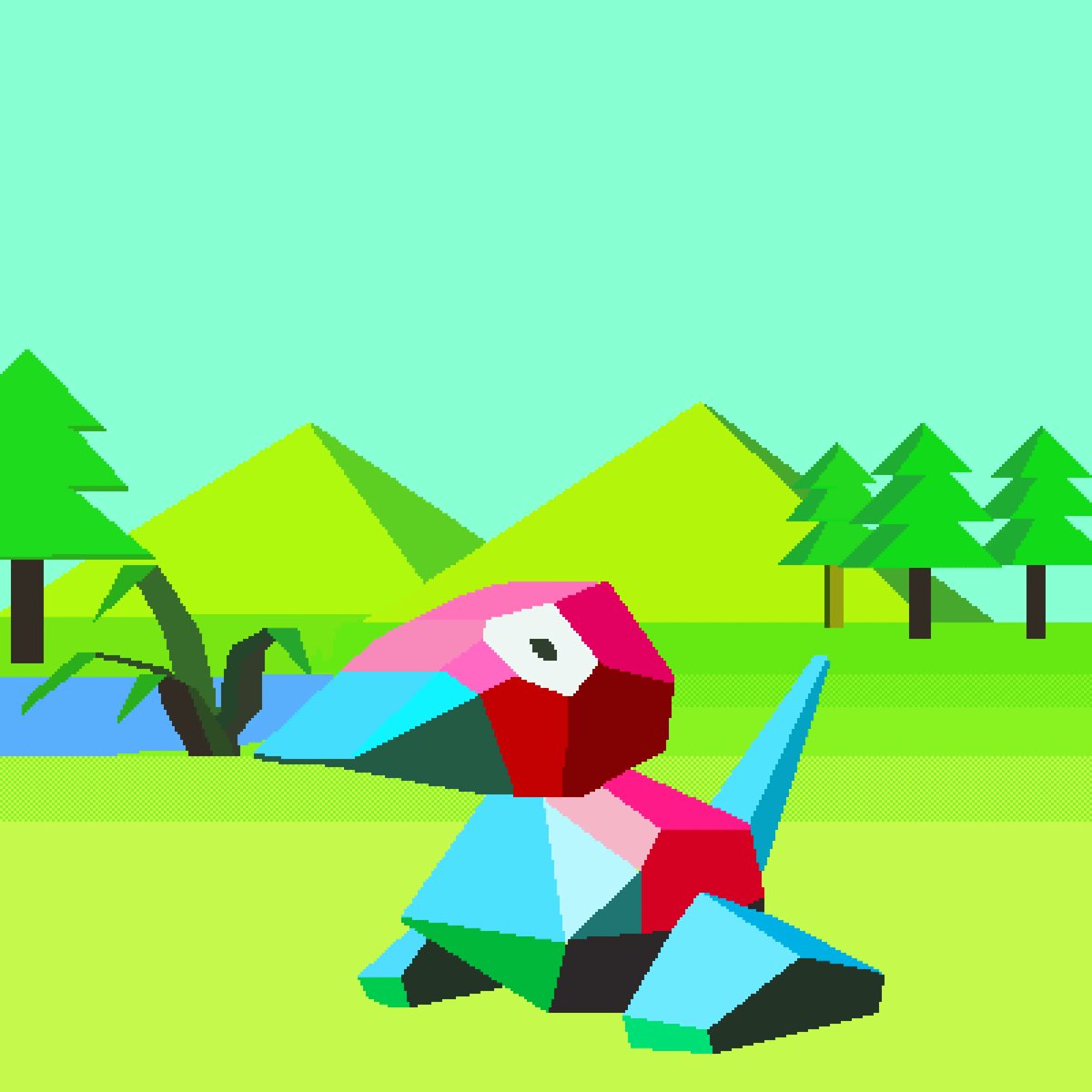 silphwave's tweet photo. Pixel Porygon with some vaporwave jazz https://t.co/6ptNkI3HeQ
