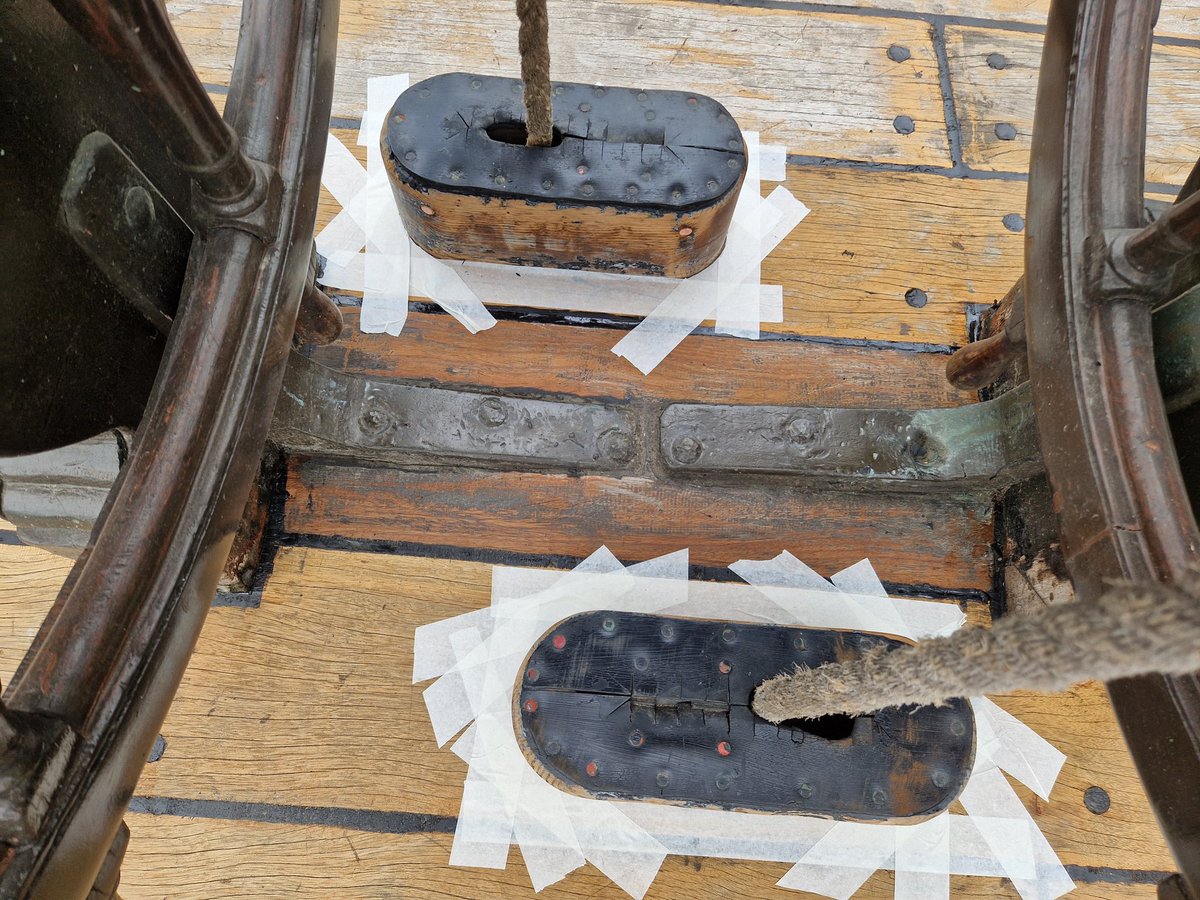 LinxBoatBuilder's tweet image. The blocks for the ship's wheels needed a new coat of paint, so I put the first coat on today, taking advantage of the dry conditions @HpoolQuay. #Shipwright #Boatbuilding #Joinery #Painting #Finishing #Skills #Hartlepool