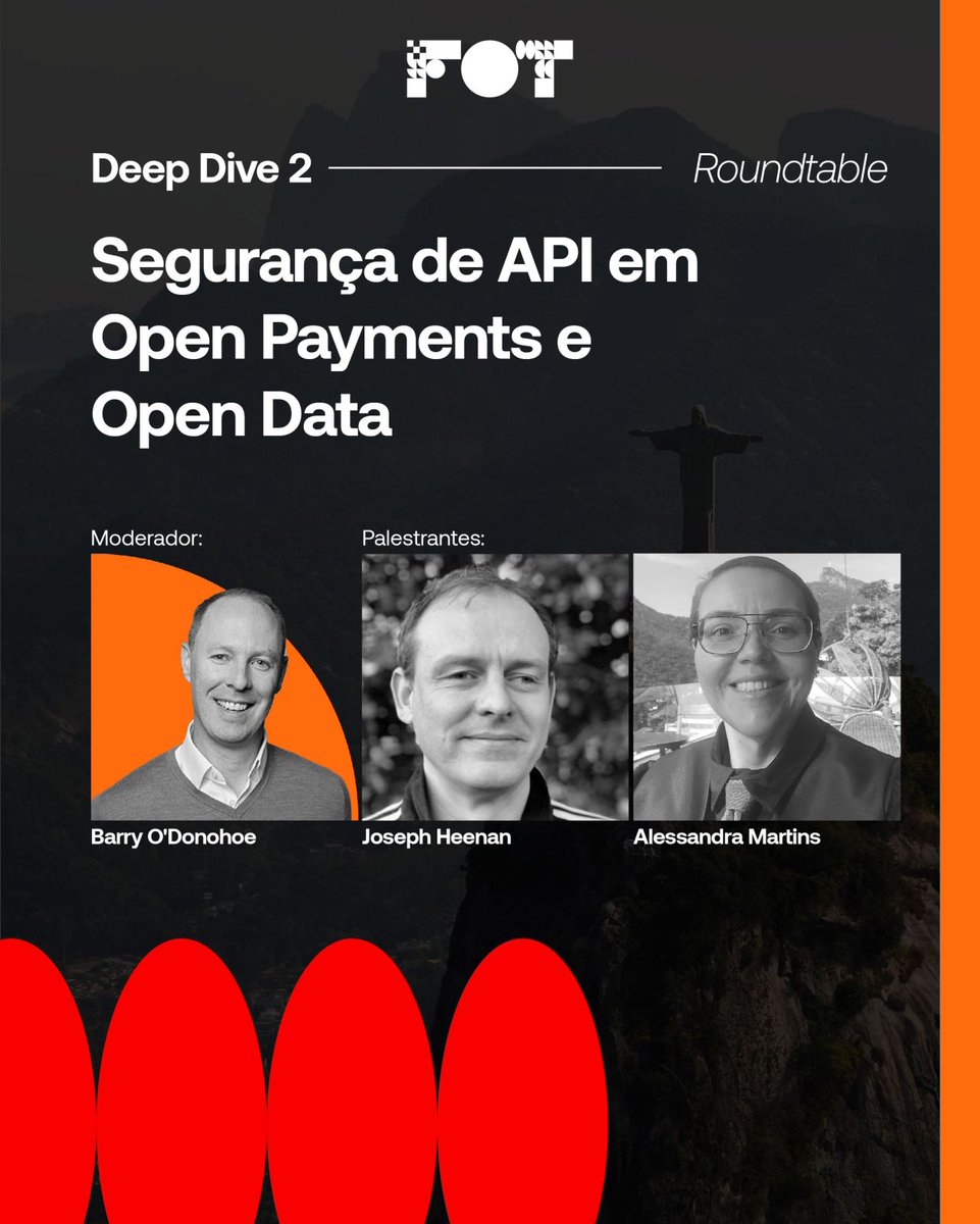 Delighted to say that I'll be talking about API security in Open Payments and Open Data at the financeoftomorrow.global/en/ conference in Brazil next week.

If you'll be there and would like to talk with me about OAuth/Security/FAPI/Verifiable Credentials/etc drop me a DM!