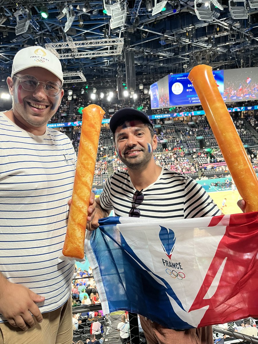 These gentlemen brought inflatable baguette thundersticks to the France-Germany game. Must be a big game