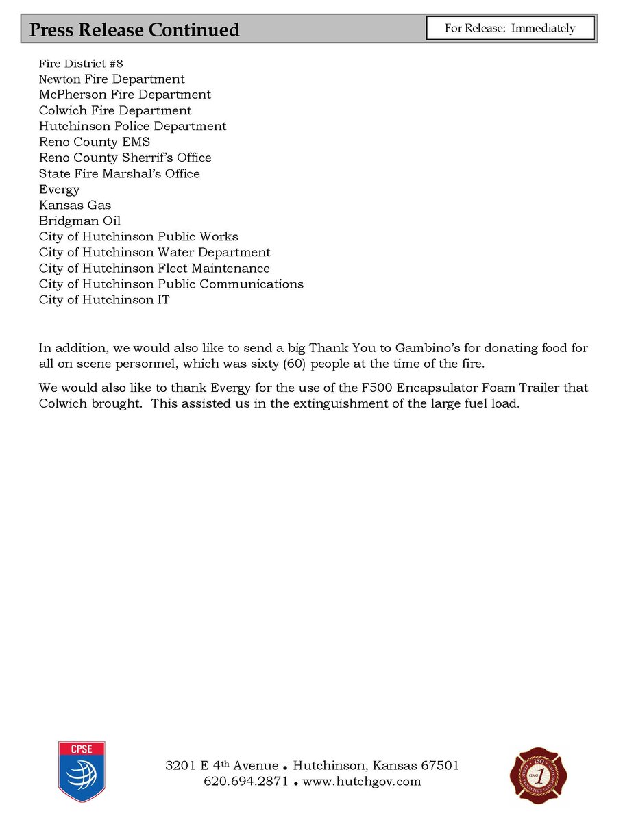 Hutchinson Fire Dept (@hutchinson_fire) on Twitter photo 