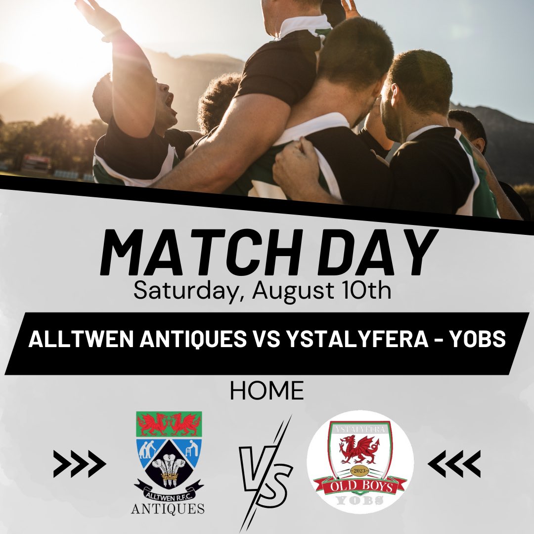 Our ‘Antiques’ play this weekend agains’t Ystalyfera Old Boys! With live music after the game! KO: 10/08/24 - 1:00PM 

We look forward to seeing you there!