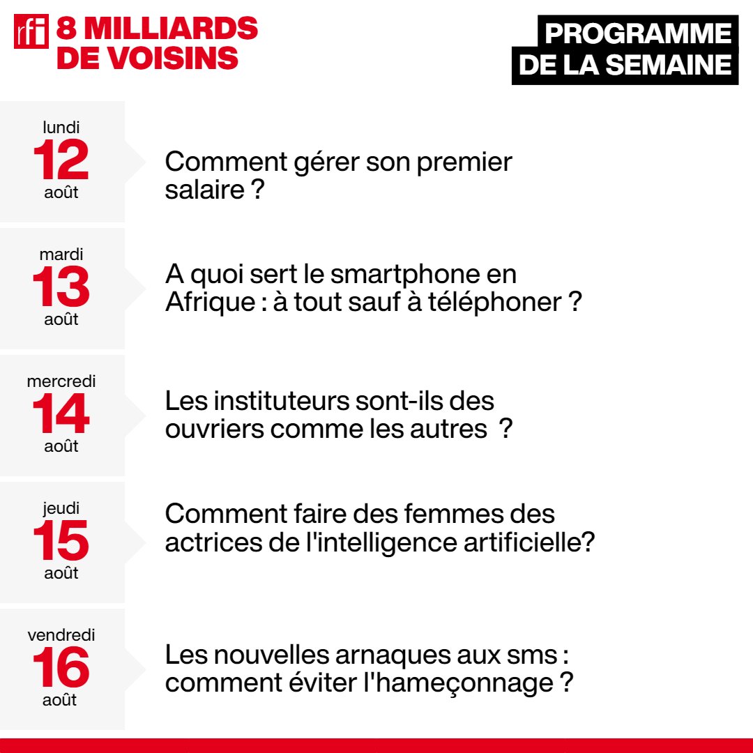 8milliardsRFI's tweet photo. 🌞🕶️L'heure des vacances a sonné pour l'équipe de 8 milliards de voisins. On vous a prévu un programme de #rediffusions
On vous retrouve à la rentrée https://t.co/VYD3CV9zMp