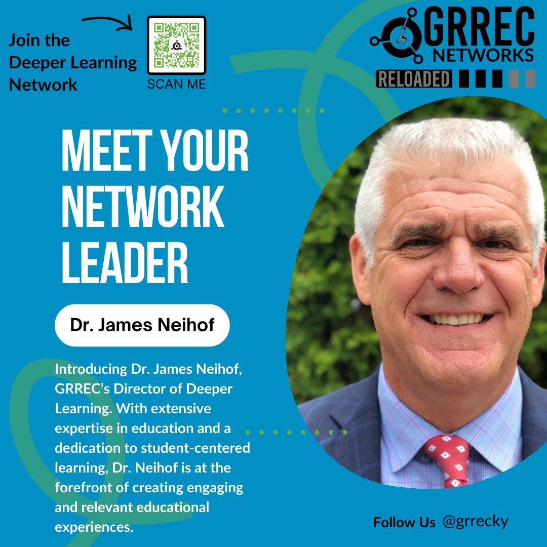 GRRECKY's tweet photo. Meet Your Network Leader

Introducing Dr. James Neihof, GRREC’s Director of Deeper Learning, as the Deeper Learning Network Leader.

Join the Deeper Learning Network to connect with like-minded individuals and enhance your professional journey.

👉🏼 https://t.co/cUCrRbqfer 👈🏼 https://t.co/9omNNiloSL