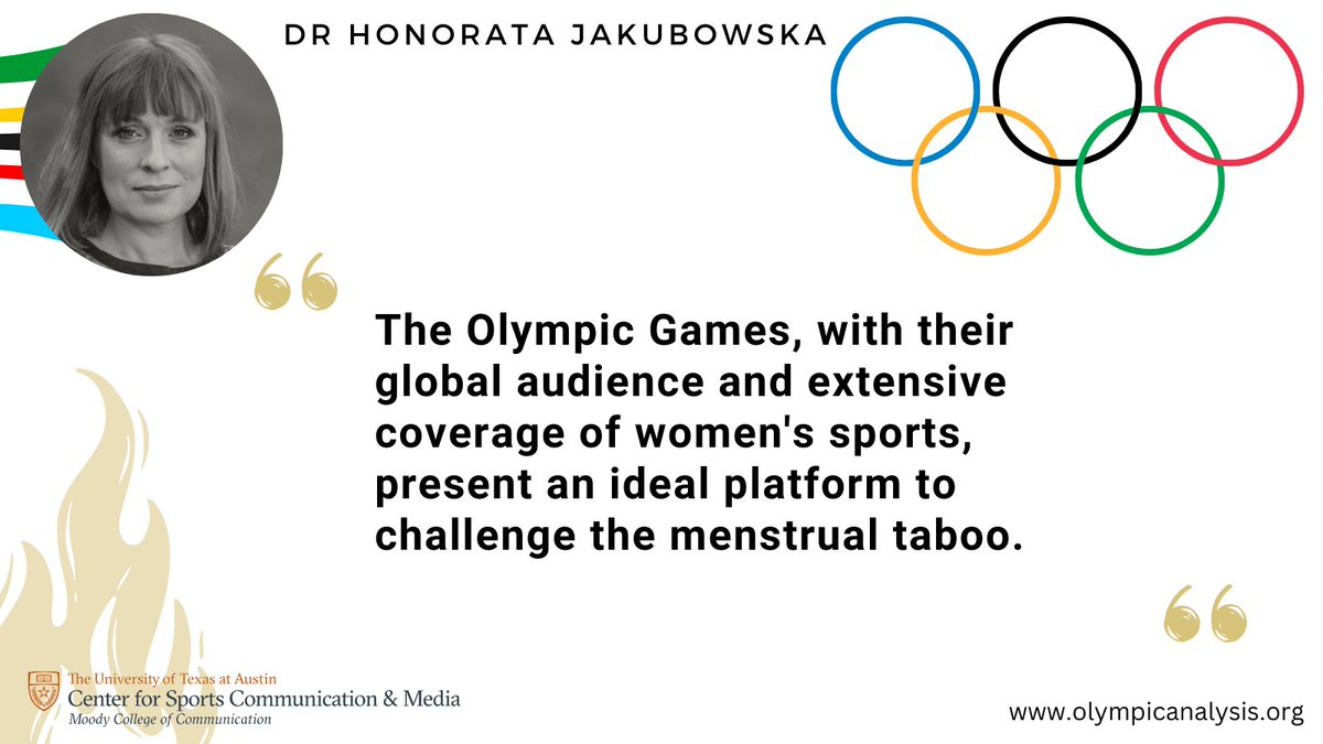 AnalysisOlympic's tweet photo. "The Olympic Games, with their global audience and extensive coverage of women's sports, present an ideal platform to challenge the menstrual taboo." writes @JakubowskaH in https://t.co/2VSO3Nc3pE. https://t.co/prAqfDDtmg
