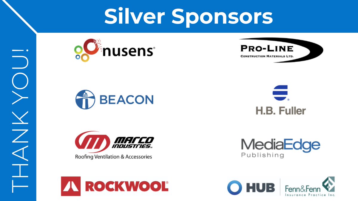 crcanews's tweet photo. Showing appreciation never gets old, and we'd like to extend our sincerest gratitude to all sponsors for their generous support of CRCA's 64th Annual #Roofing Conference and AGM earlier this year.

Your sponsorship played a vital role in making this event possible and contributing to its success. Thank you for helping us create memorable and impactful experiences for all attendees!
---------------
Il est essentiel de toujours montrer notre appréciation, et nous tenons à remercier chaleureusement tous les commanditaires pour leur généreux soutien à la 64e conférence annuelle et à l'AGA de l'ACEC plus tôt cette année.

Votre commanditaire a joué un rôle essentiel dans la réalisation de cet événement et a contribué à son succès. Merci de nous aider à créer des expériences mémorables et percutantes pour tous les participants!