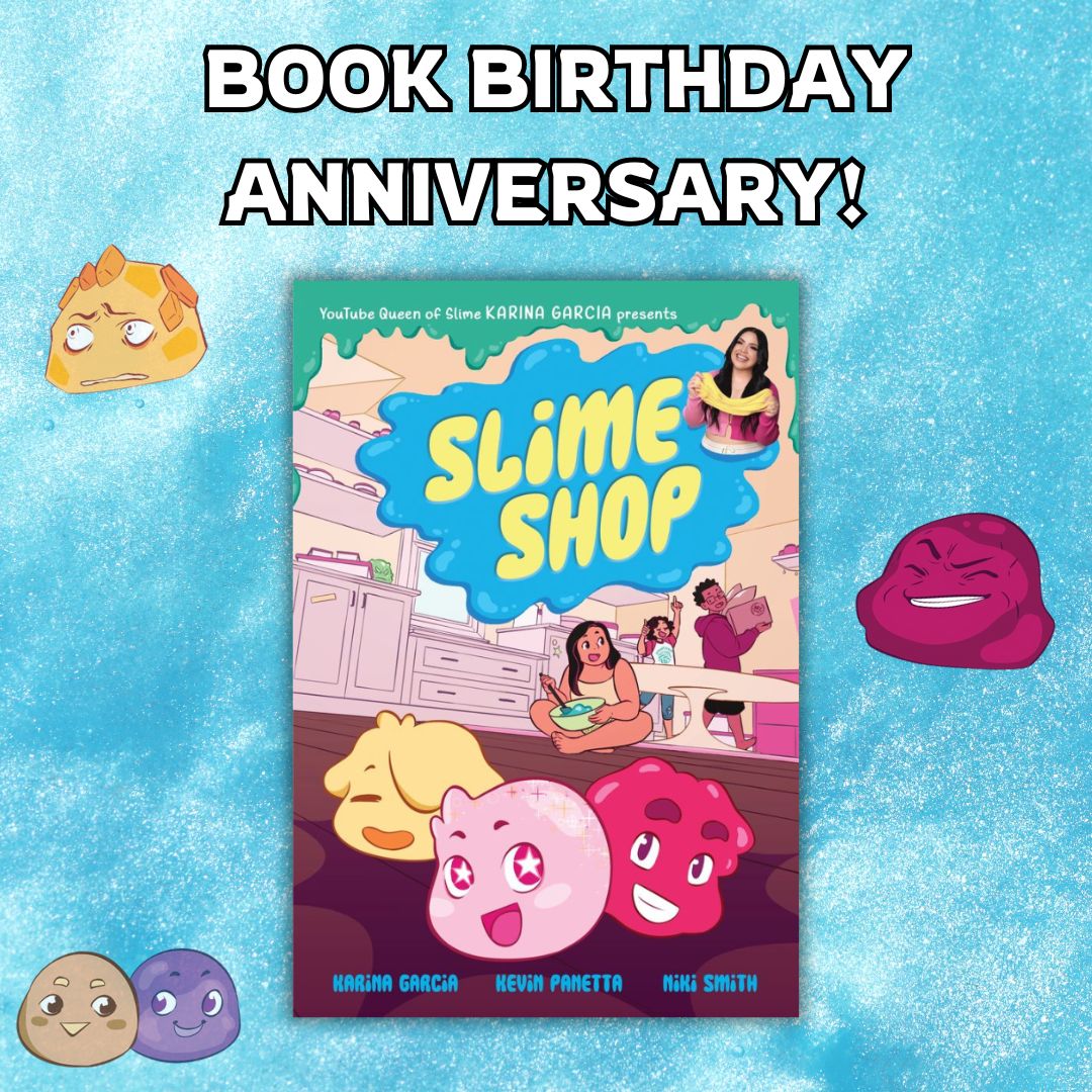 Versify Books (@versifybooks) on Twitter photo ❕ BOOK BIRTHDAY ANNIVERSARY ❕
One year ago today, SLIME SHOP by Karina Garcia, <a href="/kevinpanetta/">Kevin Panetta</a> & <a href="/niki_smith/">bsky @nikismithcomics</a> was published!
SLIME SHOP is a fun, colorful adventure following three friends running their own slime shop & the slimes who come alive to help them!
#versifybooks ❕ BOOK BIRTHDAY ANNIVERSARY ❕
One year ago today, SLIME SHOP by Karina Garcia, <a href="/kevinpanetta/">Kevin Panetta</a> & <a href="/niki_smith/">bsky @nikismithcomics</a> was published!
SLIME SHOP is a fun, colorful adventure following three friends running their own slime shop & the slimes who come alive to help them!
#versifybooks