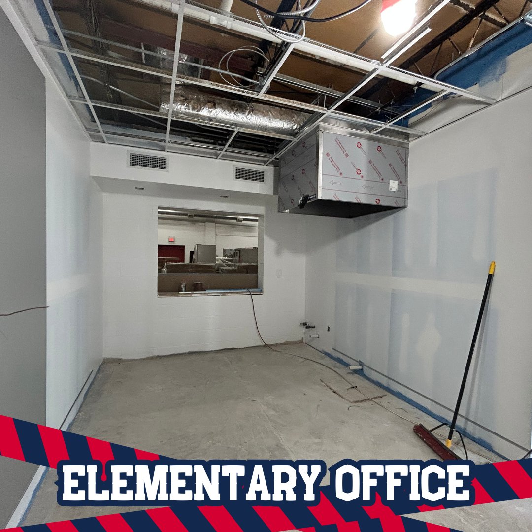 The elementary office area is changing daily as we continue working on the elementary bond construction, and the kitchen is progressing. With only a few more weeks until we are back in school, we can’t wait to welcome back our students!