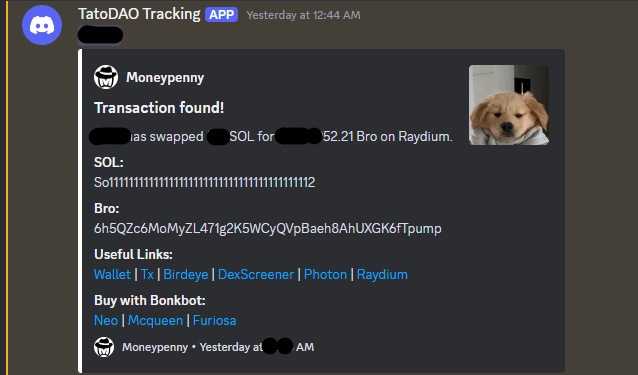 TatoTracking's tweet photo. Giveaway for 2 free subs in our Discord. 

Retweet and join server to participate! 🎉

Few of this week's wins:

💎 90x - $wDOG @ 270K (ATH: 25M)
💎 37x - $ndog @ 8k (ATH: 300k)
💎 57x - $bro @ 70k (ATH: 4M) https://t.co/DyrbROSVr8