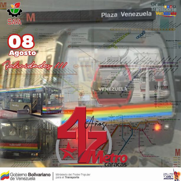 jmillanz1's tweet photo. ¡Hoy 8 de agosto celebramos 47 años de la fundación de la emblemática campaña anónima del Metro de Caracas! 
¡Felicitaciones al @metro_caracas por ser un pilar fundamental en la vida cotidiana de los venezolanos!
#PuebloSonrienteYEnPaz 🇻🇪
¡Patria de gente Honrada! https://t.co/udDwM6QhGe