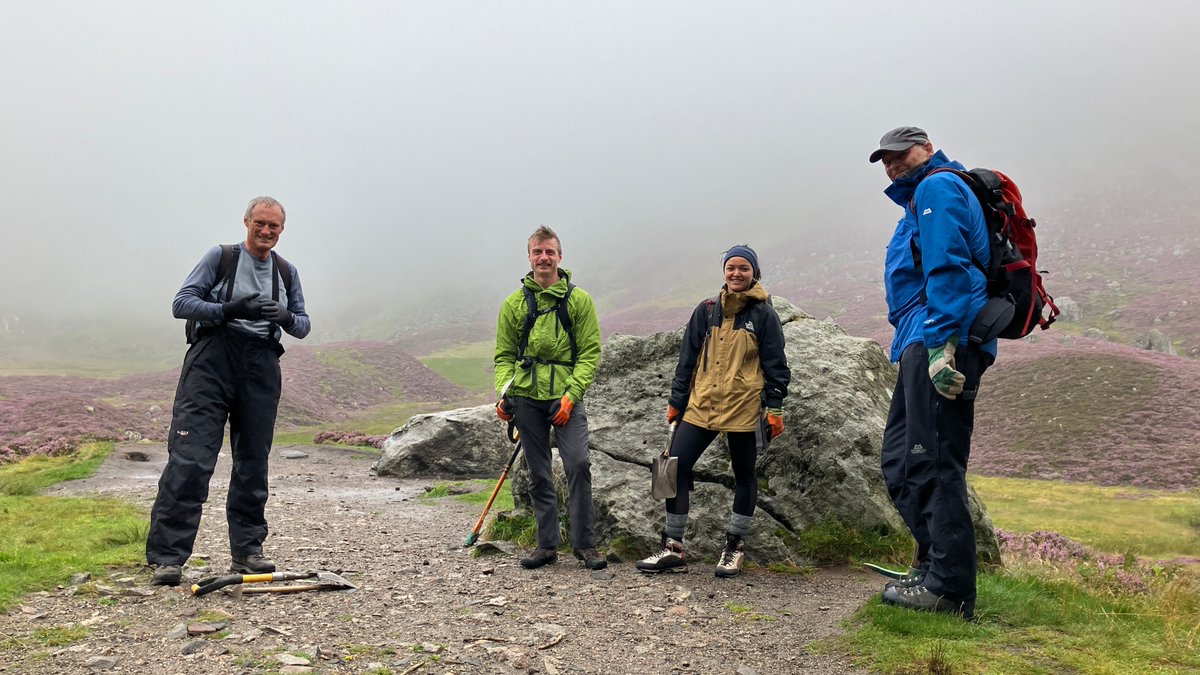 OATScot's tweet photo. (1) Our two path maintenance days took place at the beautiful Glen Doll. The misty Corrie Fee looked very atmospheric. Well done to the group of four volunteers who weren't put off by Monday's weather.   #Volunteering #Uplandpaths #pathmaintenance https://t.co/EZLTPbNNlg