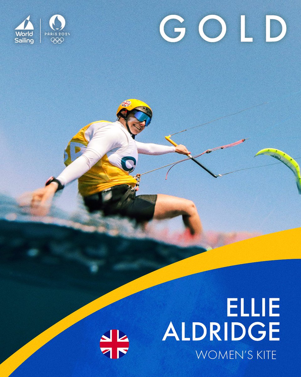 Your Women's Kite Olympic champion Ellie Aldridge of Great Britain 🙌🤩

#Paris2024Sailing #Paris2024 #Sailing #Olympics #WomensKite