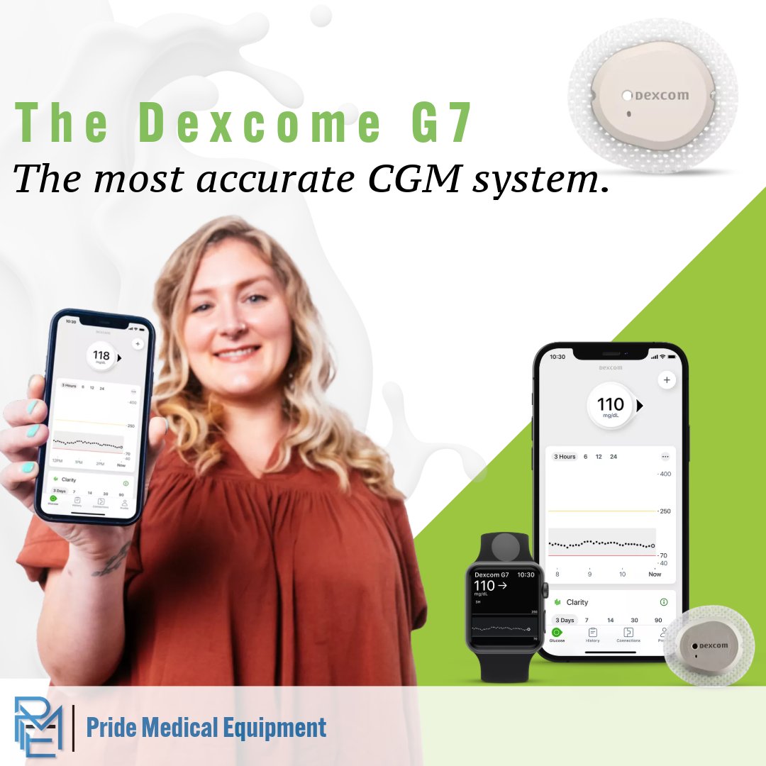 MedicalPride's tweet photo. #DexcomG7, the simple #CGM system, delivers real-time #glucose numbers to your smartphone or smartwatch without fingersticks. Effortlessly see your #glucose levels and where they’re headed, so you can make smarter decisions about food and activity in the moment to take control https://t.co/CF01213Oaj