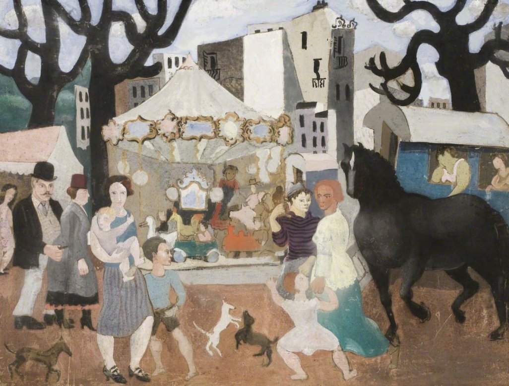Today's #OnlineArtExchange is Paris, France and French art for 'Toulouse-Lautrec and the Masters of Montmartre' at <a href="/VictoriaArtBath/">Victoria Art Gallery</a>. 

We're sharing 'Fair at Neuilly, France' (1922-23) by Christopher Wood at @townergallery 🇫🇷🎪

<a href="/artukdotorg/">Art UK</a>