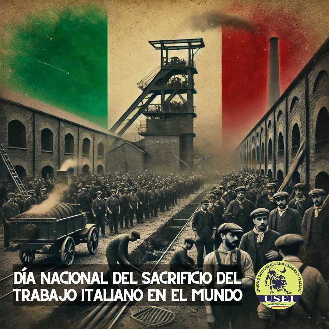 useiufficiale's tweet photo. Día Nacional del sacrificio del trabajo italiano en el mundo 🇮🇹 
����️ Esta conmemoración está marcada por la tragedia de Marcinelle, Bélgica, en 1956, donde 262 mineros, entre ellos 136 italianos, fallecieron en la mina de Bois du Cazier. https://t.co/J0rydH6STT
