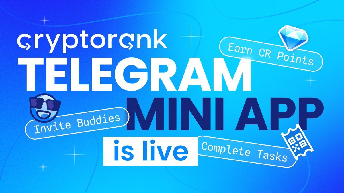 Maytetrader's tweet photo. Cryptorank ha lanzado su propia mini-app en Telegram para ir acumulando puntos CR , empresa que se usa  para conocer las rondas de financiación de los proyectos
https://t.co/SkIVTB8ctN https://t.co/XBwiUw9Bkq
