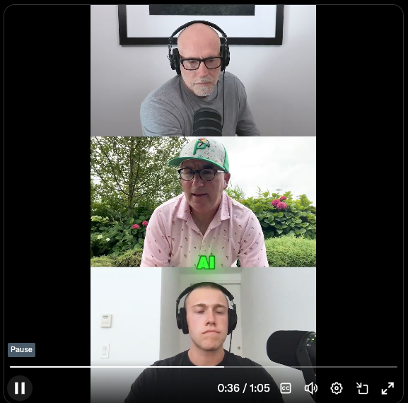 cutthepod's tweet photo. 🧑‍🍳 Pod Roast: @edels0n & @profgalloway
Video Podcast: #ProfGMarkets w/ guest @DivesTech 

Audio Quality: 1.7/2
• Hosts only in here. No judgement on guests. 
• Scott & Ed sound great, lovely quality.  

Video Quality: 1/2 
• Shots have lots of low-hanging fruit to level up.  Prof G can benefit from a camera upgrade, and still keep it low-key, maybe an Opal C-1. The trick here is to keep the camera closer to eye-level. 

• Both hosts can upgrade their backgrounds or benefit from a new camera's ability to blur out the backgrounds naturally. Seeing doors + light switches can hurt. • Great opportunities for some easy upgrades here. 

• Ed, has a killer setup when in studio.   

Editing: 1.4/2
• Tough to handle the 3-up layouts. I feel the presence of some basic A.I. in here.  

Graphics: 0.2/2
• The captions are rough. But, they leave the door open for some great opportunities to level up the quality while aligning more with the brand. 

• There are some really high-quality elements of the Prof G brand. None of which are utilized in the podcast. Bringing in minimal motion graphics that align with fonts + colors you see used throughout brand would be huge!

• Low scores are fun as they mean we've got room for great, simple upgrades.  

Flow: 1.7/2
• Ed & Scott have lovely chemistry. Hard to knock that!   

Overall Social-Bite: 6/10 
• Quality podcast that has some huge potential to align with brand and elevate look and feel. Great reputation of hosts. If the post-production could reach that same level we're looking at a pod in the upper echelon. But, the content is king and they got that part down!