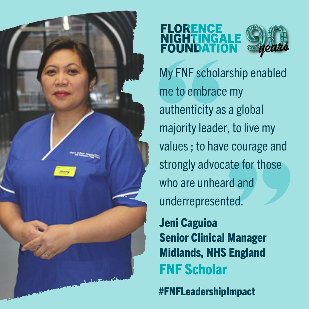 FNightingaleF's tweet photo. 🎉 #FNF90at90 "My FNF scholarship enabled me to embrace my authenticity as a global majority leader, to live my values; to have courage and strongly advocate for those who are unheard and underrepresented." @jen_cag  🌟 #FNFLeadershipImpact https://t.co/pom2G8hcWA