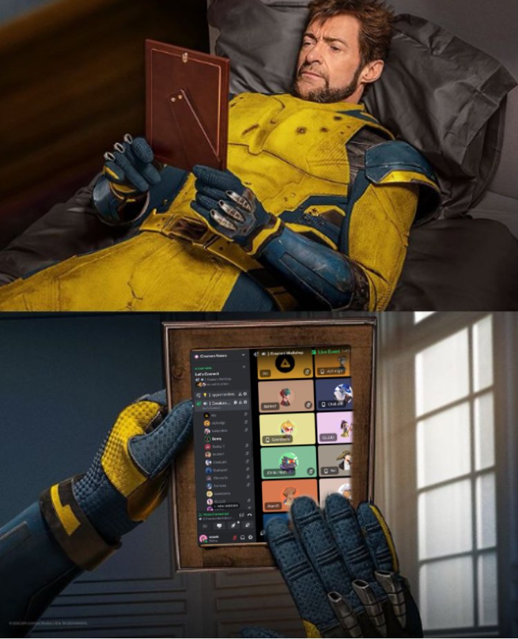 Me right now listening to <a href="/n1ssue/">NISSUE</a> and other creators talk in the weekly voice chat in <a href="/creators_nexus/">Creators Nexus</a> Discord.