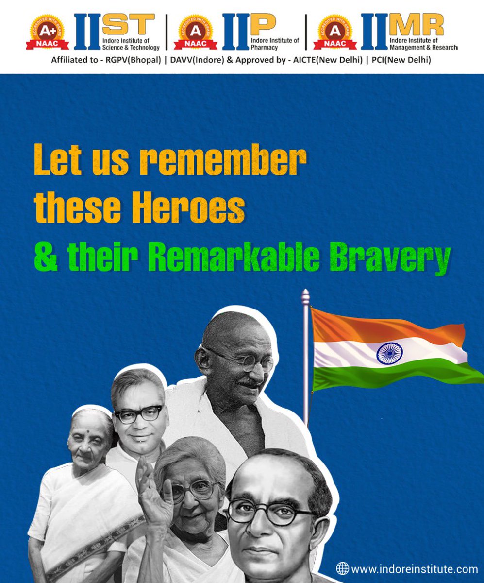 IISTIndore's tweet photo. Today, we remember the #QuitIndiaMovement, a monumental chapter in India's fight for independence. Launched on August 8, 1942, by  #MahatmaGandhi 🇮🇳, this movement called for an end to British rule and inspired millions to unite for the cause of freedom ✊🏽. 
#IISTIndore https://t.co/xYrQMP24dT