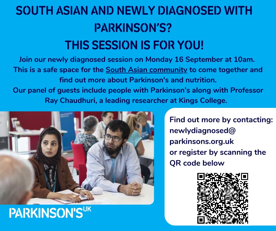 parkinsonsvol's tweet photo. Excited to share that we have an upcoming online session for people newly diagnosed, who are also South Asian. If you are South Asian and you or a family member has been recently diagnosed with Parkinson's, then this is for you! https://t.co/lOVGGHGQfN