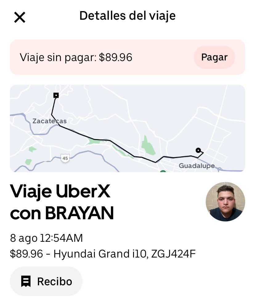 ade_kt's tweet photo. Debes de hacer algo @Uber_MEX 

Tengo que pedir mis viajes con pago en efectivo porque si es con tarjeta me cancelan al llegar por mi o tengo que aguantar un sermón de los socios 

Pero al pedir en efectivo se corre el riesgo de que tipos como este abusen y marquen no pagado ctm https://t.co/oH7zXCzWff