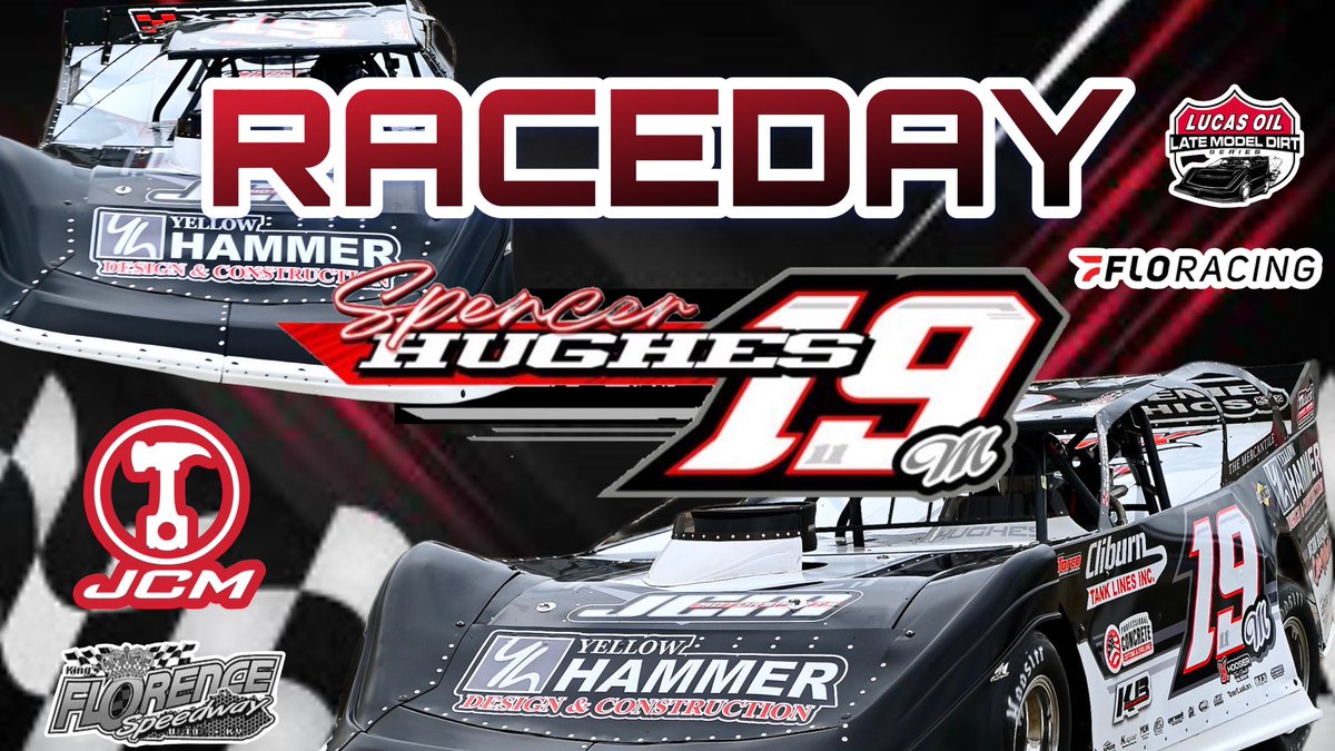 It’s 🏁RACEDAY🏁

<a href="/spencer_hughes1/">Spencer Hughes</a> and <a href="/calebtodd172/">iamcalebb</a> are making their way into the pits this morning after a late night drive to Kentucky &amp; the JCM Motorsports merch trailer is on site at <a href="/FlorenceSpdwy/">Florence Speedway</a>  for the 42nd annual Sunoco North-South 100! . 
Hot laps start at 7:00 pm!