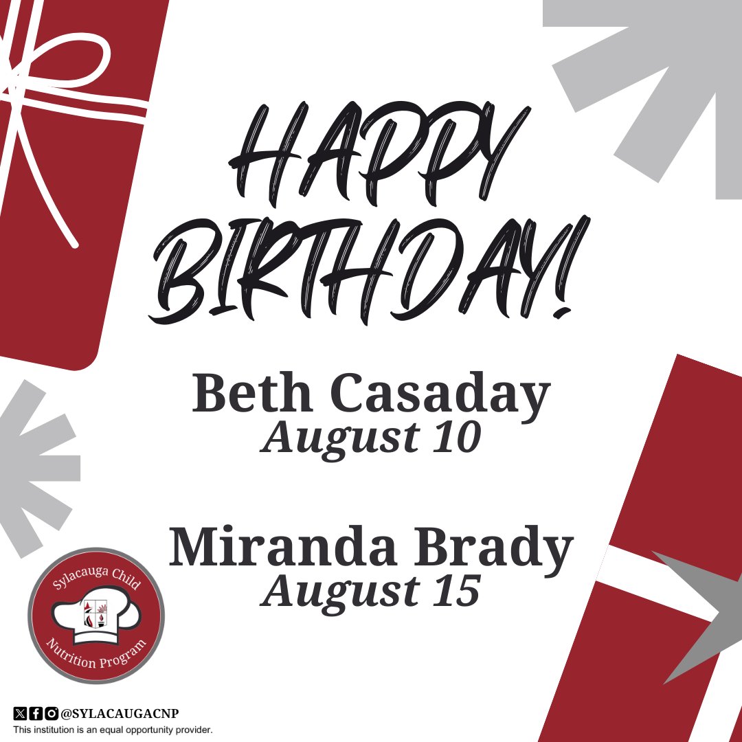 Happy Birthday to Beth and Miranda! 🎉🎂 Your hard work and dedication make every day brighter. Thank you for all that you do! Enjoy your special day! 🥳

#SylacaugaAL #SylacaugaAlabama #Sylacauga #ALschools