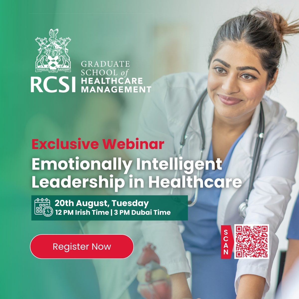 Join us on August 20th at 12 PM (Irish time) for the "Emotionally Intelligent Leadership in Healthcare" webinar. Learn how empathy can can boost your leadership in healthcare.
Register Here - 100896engagecms.campusnexus.cloud/gsm-colm-foste…