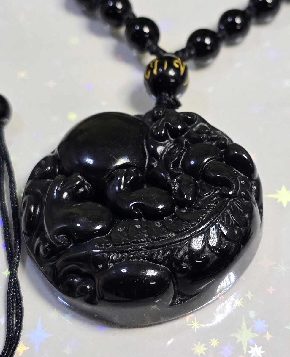Aaronlp0077's tweet photo. Just listed on the website is this beautiful carved Lucky Dragon and protection from negativity Obsidian Necklace.
The intricate detailing of the dragon’s form adds depth and character, while its powerful symbolism evokes strength, protection, and wisdom.

https://t.co/nCdYajzAks https://t.co/OdypoQ3k0I
